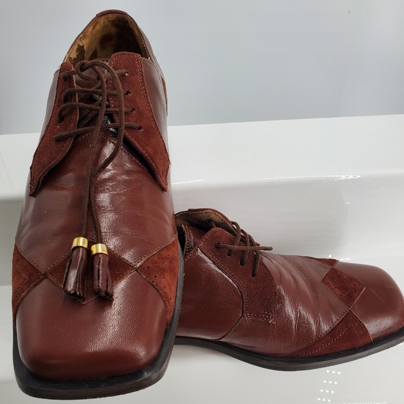 Marco Vicci  Whistler Brown Leather Square Toe Lace Up Men’s Size 9M Dress Shoe - Picture 1 of 16